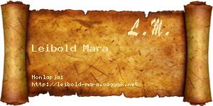 Leibold Mara névjegykártya